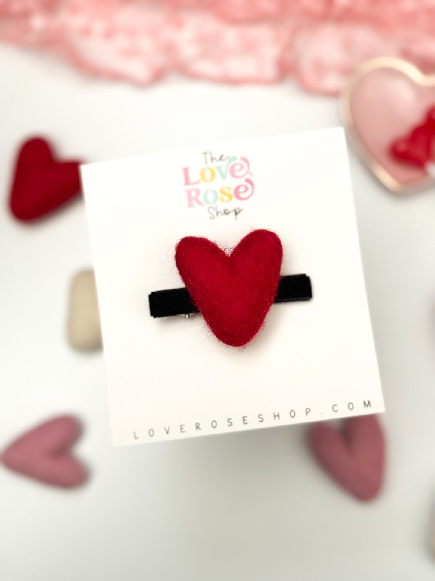WOOL HEART CLIP (RED)