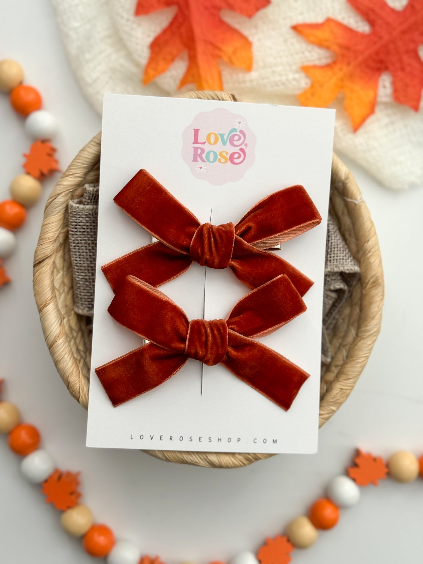 RUST VELVET BOWS