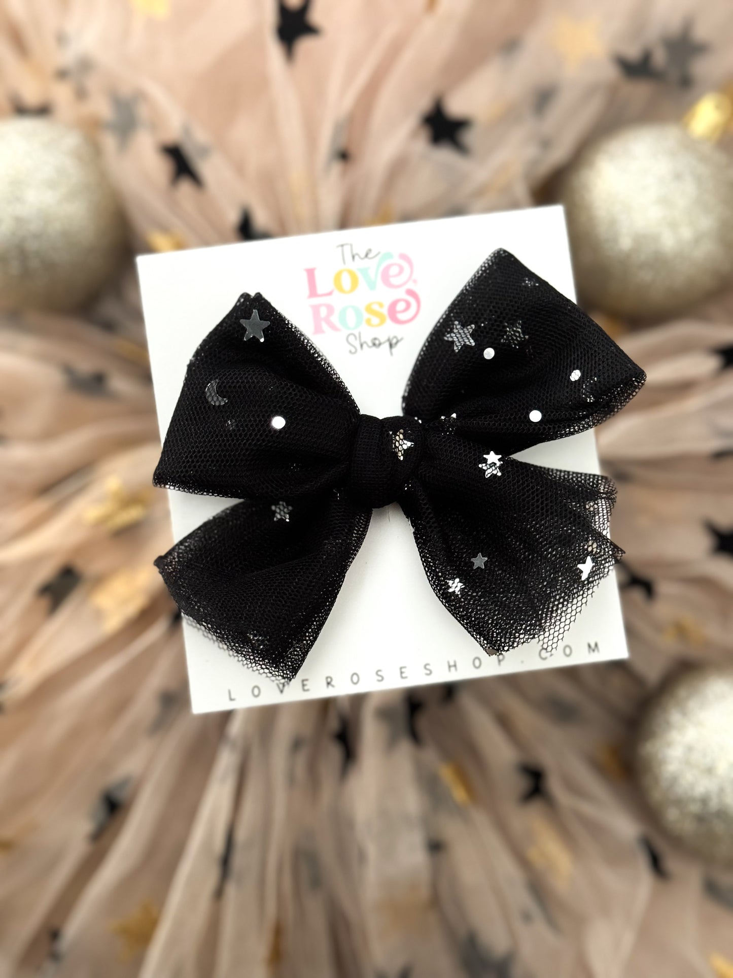 BLACK TULLE BOW